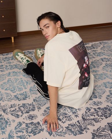  PALLADIUM - Áo thun nam cổ tròn tay ngắn in hình 