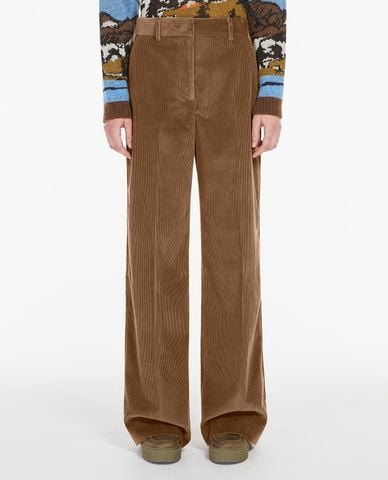  WEEKEND MAX MARA - Quần nữ ống rộng cạp cao nhung tăm Tania 