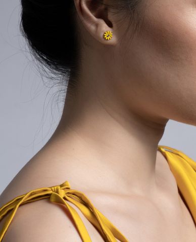  CECI - Khuyên tai bạc nữ hình cánh hoa nhỏ xinh xắn 