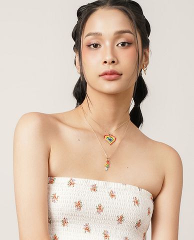  CECI - Vòng cổ nữ sợi mảnh mặt hình trái tim trẻ trung 