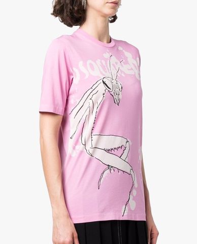  DSQUARED2 - Áo thun nữ ngắn tay phom ôm All Over Contrasting Print 