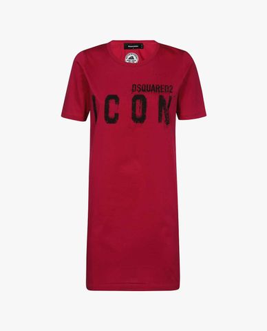  DSQUARED2 - Đầm mini ngắn tay cổ tròn ICON Spray 