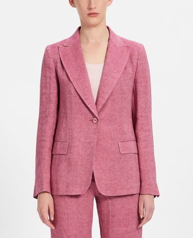  WEEKEND MAX MARA - Áo blazer nữ một nút cài thanh lịch Linen 