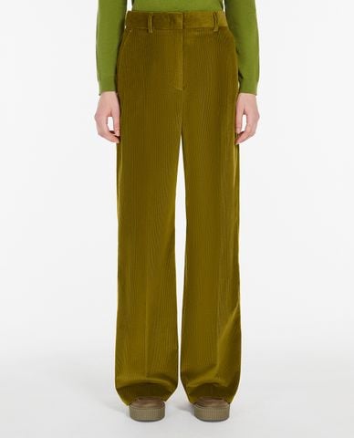  WEEKEND MAX MARA - Quần nữ ống rộng cạp cao nhung tăm Tania 