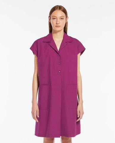  WEEKEND MAX MARA - Đầm sơ mi midi cổ bẻ tay ngắn phối túi Benny 