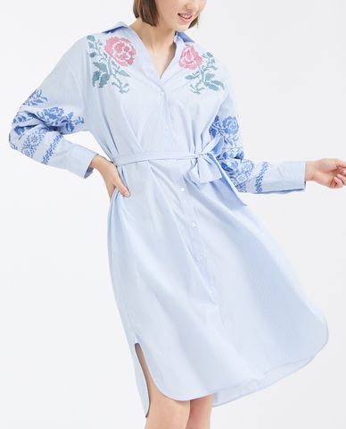  WEEKEND MAX MARA - Đầm midi cổ bẻ tay dài in hoa thời trang 