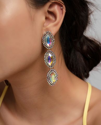  CECI - Khuyên tai nữ chuỗi dài đính đá sang trọng 