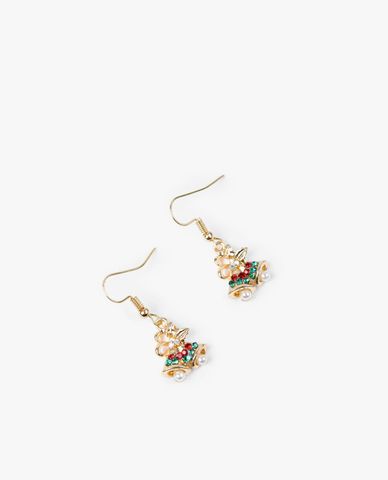  CECI - Khuyên tai nữ hình quả chuông giáng sinh thời trang 