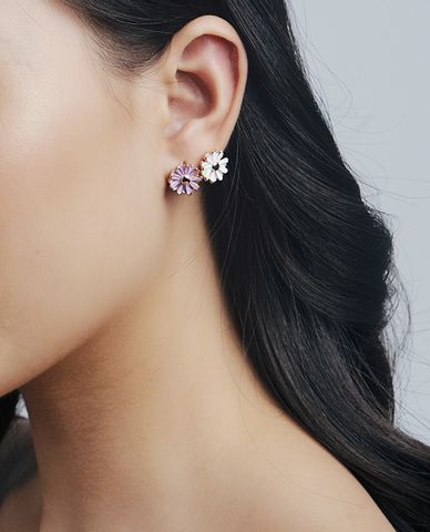  CECI - Khuyên tai nữ hình bông hoa đủ màu nữ tính 