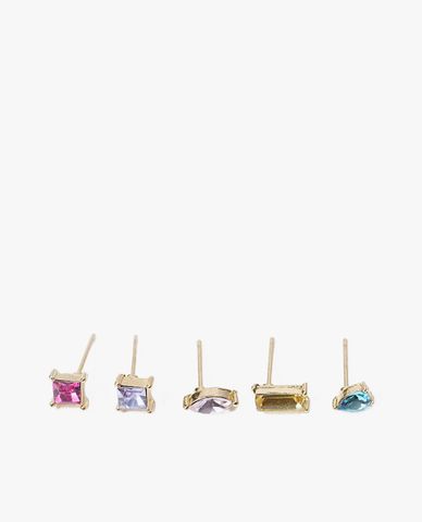  CECI - Set 5 khuyên tai nữ đơn đính đá sang trọng 