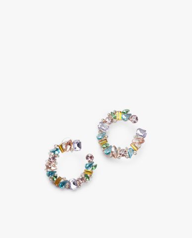  CECI - Khuyên tai nữ dạng hở thiết kế đính đá độc đáo 