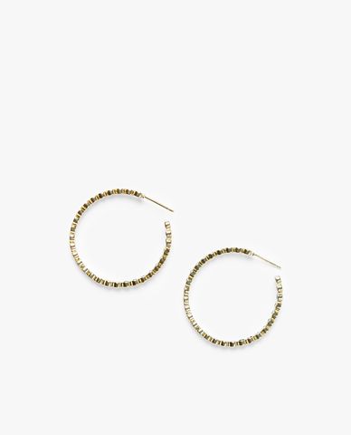  CECI - Khuyên tai nữ khoen tròn đính đá nhiều màu 