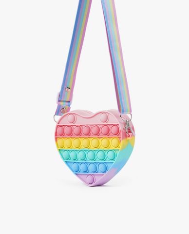  CECI - Túi đeo chéo nữ trái tim thiết kế bấm bong bóng xinh xắn 