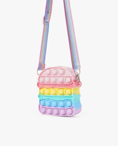  CECI - Túi đeo chéo nữ dáng burger phối thiết kế bấm bong bóng 