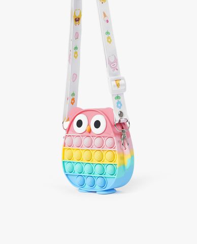  CECI - Túi đeo chéo nữ hình cú mèo phối thiết kế bấm bong bóng 