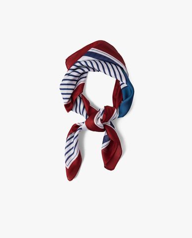  CECI - Khăn choàng nữ phom vuông in họa tiết kẻ sọc trẻ trung 