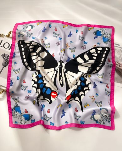  CECI - Khăn choàng nữ phom vuông in họa tiết bướm sang trọng 