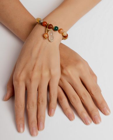  CECI - Vòng đeo tay nữ chuỗi hạt đá tròn phối nhiều màu thời trang 