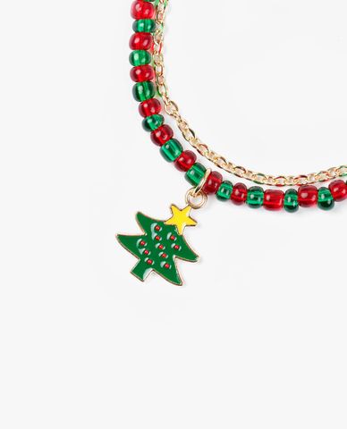  CECI - Vòng đeo tay nữ chuỗi hạt phối charm hình cây thông 