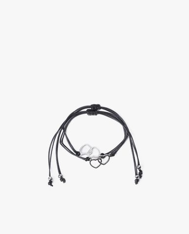  CECI - Set 2 vòng đeo tay nữ dây bện nhiều vòng phối mặt trái tim 