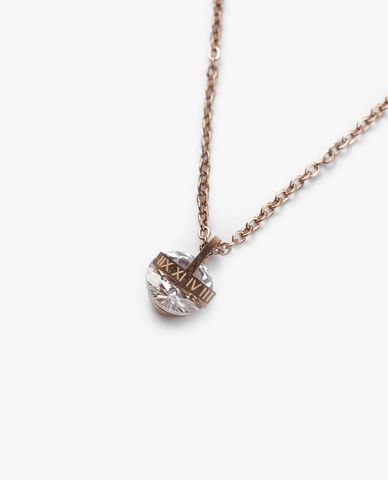  CECI - Vòng cổ nữ sợi mảnh phối mặt đính đá tròn sang trọng 