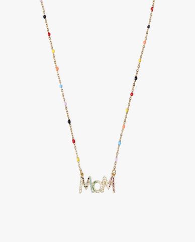  CECI - Vòng cổ nữ mắt xích mảnh phối mặt chữ đính đá 