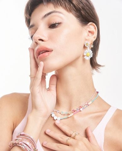  CECI - Vòng cổ nữ chuỗi hạt phối hình trái tim nhiều màu 