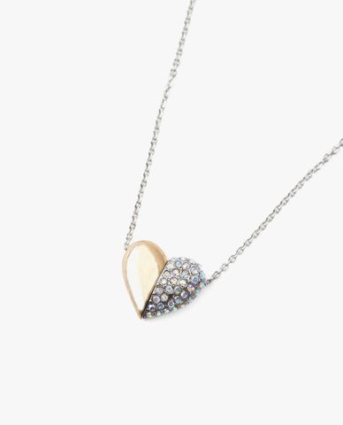  CECI - Vòng cổ nữ mắc xích phối mặt trái tim đính đá 