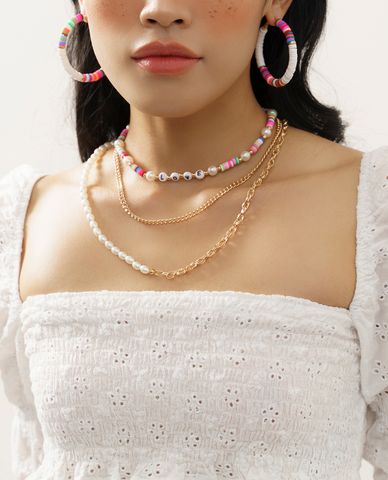 CECI - Dây chuyền nữ nhiều tầng phối chuỗi hạt nhiều màu thời trang 