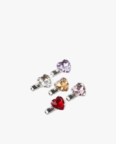  CECI - Set 5 kẹp tóc nữ đính đá hình trái tim sang trọng 