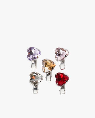  CECI - Set 5 kẹp tóc nữ đính đá hình trái tim sang trọng 