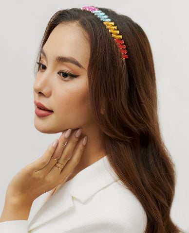  CECI - Băng đô cài tóc nữ đính đá nhiều màu trẻ trung 