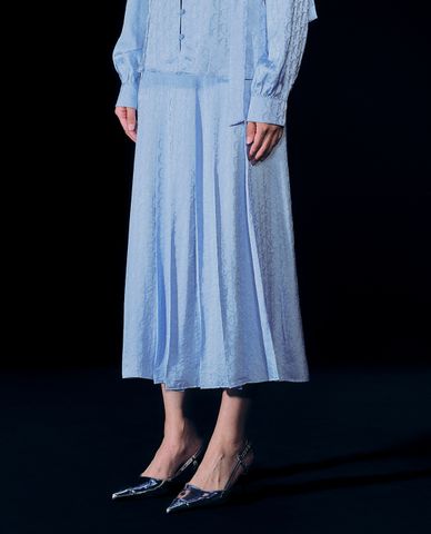  GIGI - Chân váy xếp li midi lưng thun nữ tính 