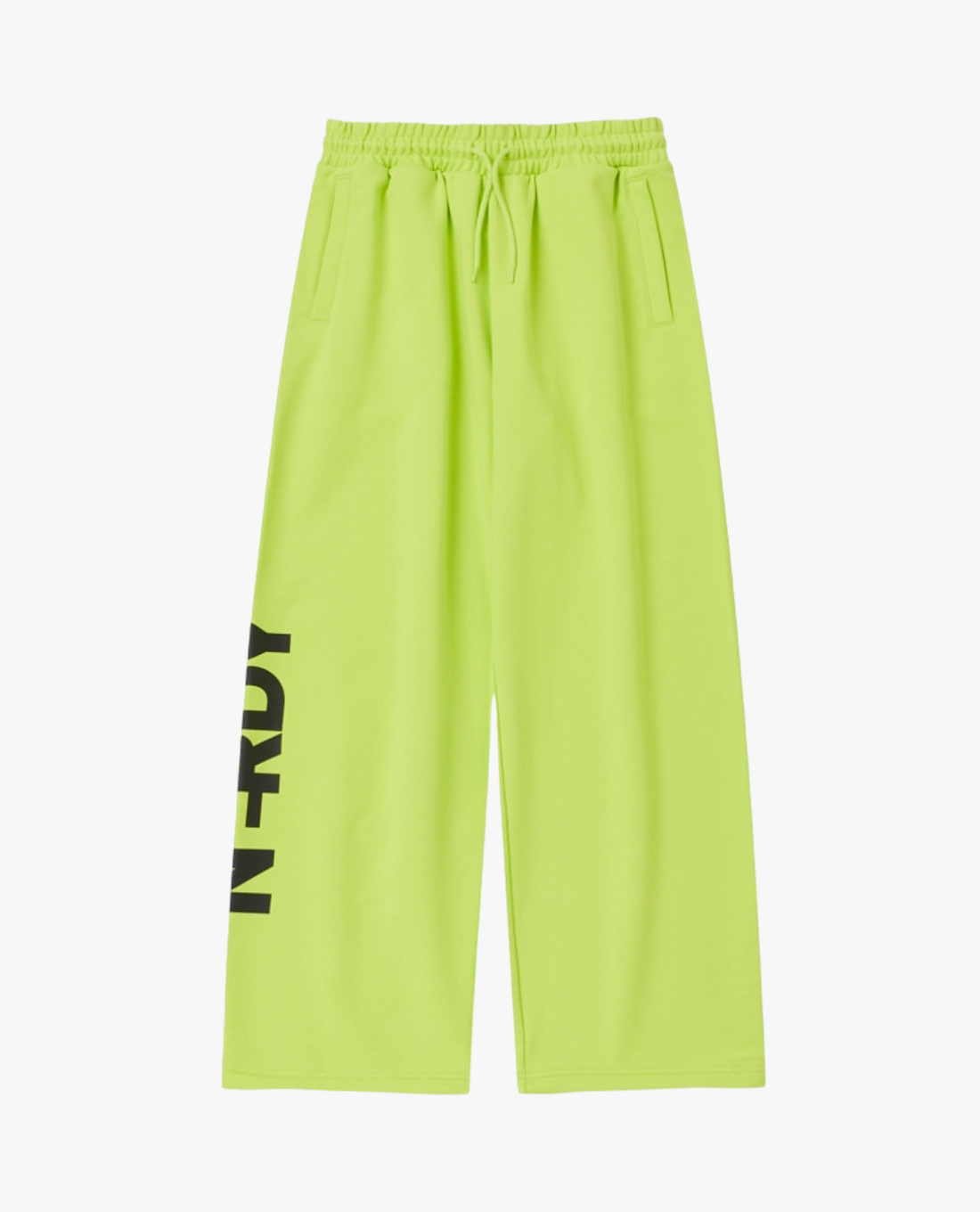 NERDY - Quần dài unisex ống rộng lưng thun Vertical Logo