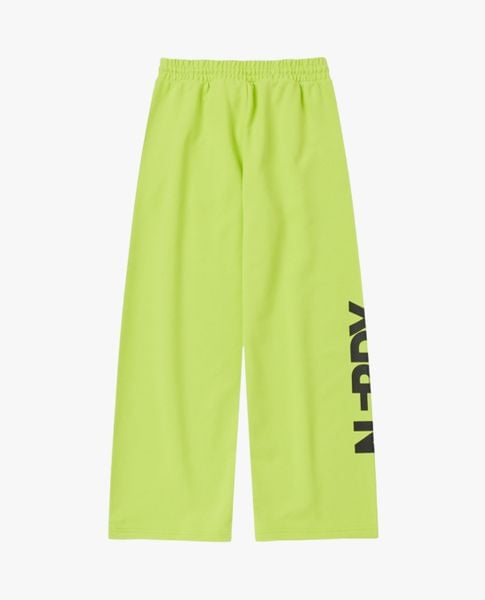  NERDY - Quần dài unisex ống rộng lưng thun Vertical Logo 