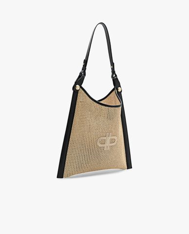  PEDRO - Túi đeo vai nữ hình thang Icon Oversized Raffia 