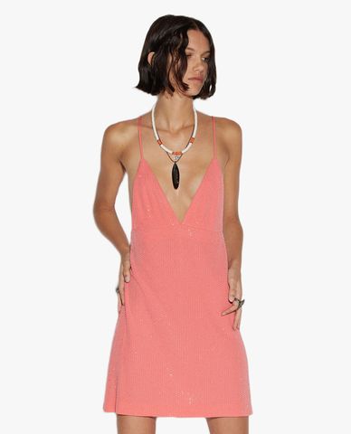  DSQUARED2 - Đầm hai dây mini phom ôm Glossy Crystals 