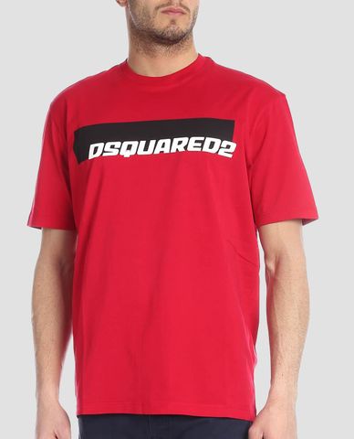  DSQUARED2 - Áo thun nam cổ tròn chữ in Dsquared2 