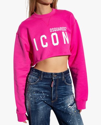  DSQUARED2 - Áo sweatshirt nữ phom croptop Icon 
