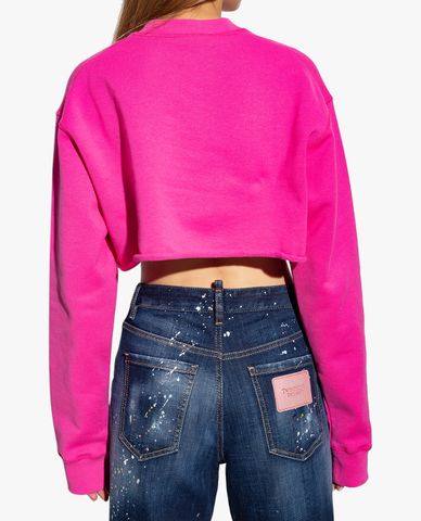  DSQUARED2 - Áo sweatshirt nữ phom croptop Icon 