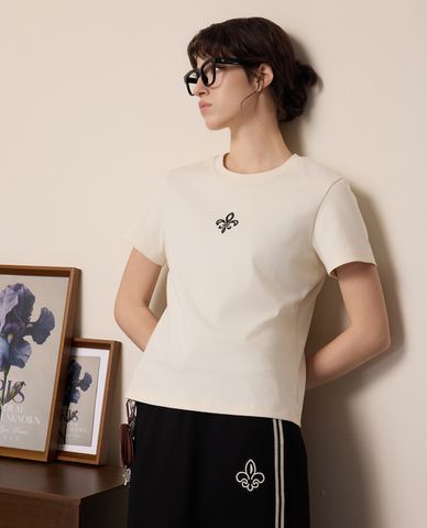  PALLADIUM - Áo thun nữ cổ tròn tay ngắn Iris Logo 