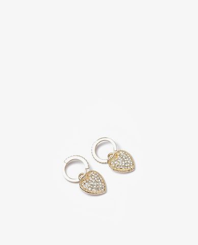  CECI - Khuyên tai nữ khoen tròn hình trái tim đính đá 