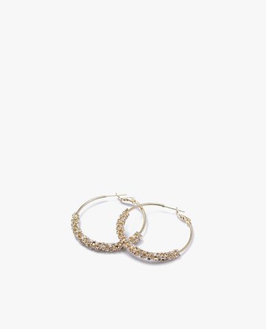  CECI - Khuyên tai nữ khoen tròn đính đá sang trọng 