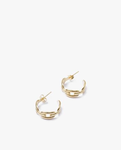  CECI - Khuyên tai nữ khoen tròn hở hình mắc xích cá tính 