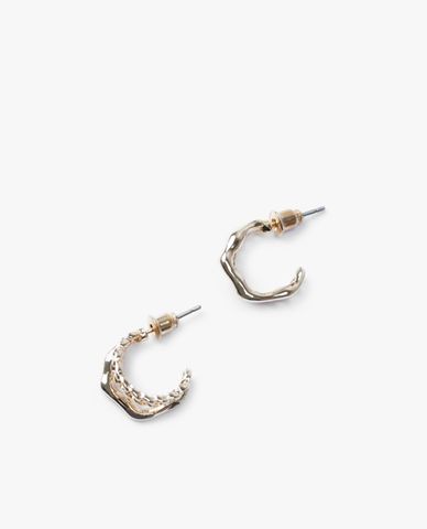  CECI - Khuyên tai nữ dạng hở phối thiết kế chuỗi xích độc đáo 