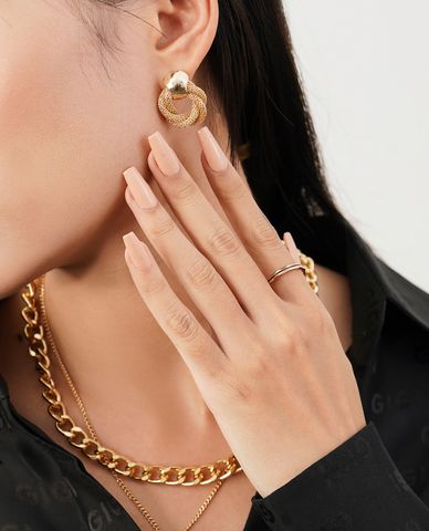  CECI - Khuyên tai nữ phom tròn xoắn dây cá tính 