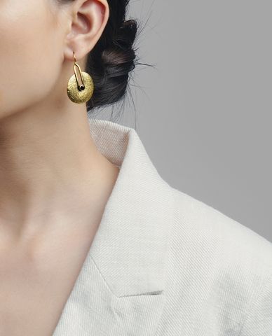  CECI - Khuyên tai nữ dạng khoen tròn đính đá thời trang 