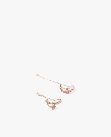  CECI - Khuyên tai nữ nửa khoen tròn phối chuỗi xích 