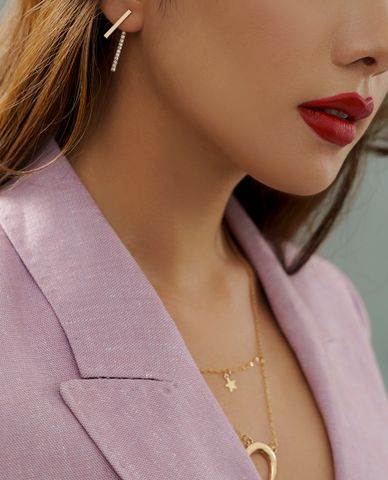  CECI - Khuyên tai nữ thanh dài song song độc đáo 