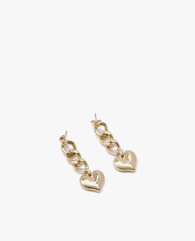  CECI - Khuyên tai nữ mắt xích phối mặt trái tim xinh xắn 